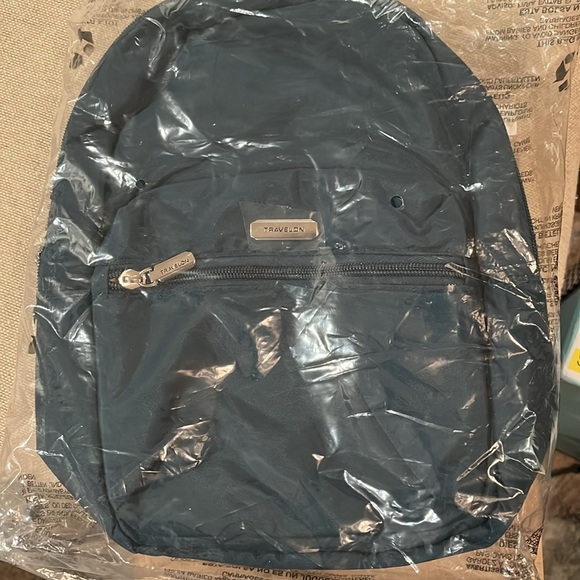 Travelon Peacock Blue Anti-Theft Essentials Backpack/NWT - Picture 9 of 12